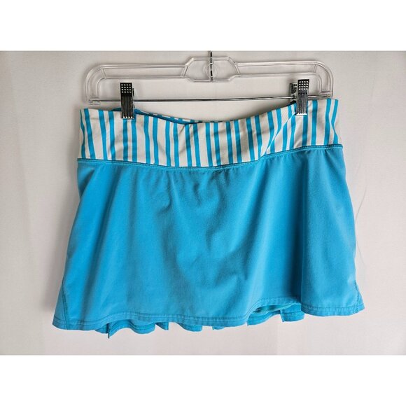Lululemon Pace Setter Skirt Spry Blue Twin Stripe Size 8 Built-In Shorts Running - Picture 7 of 12